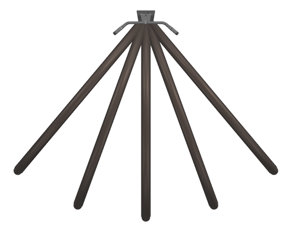 Top-down diagram showing bike clip angles from 50° to 130°, illustrating how wall clearance changes with each angle